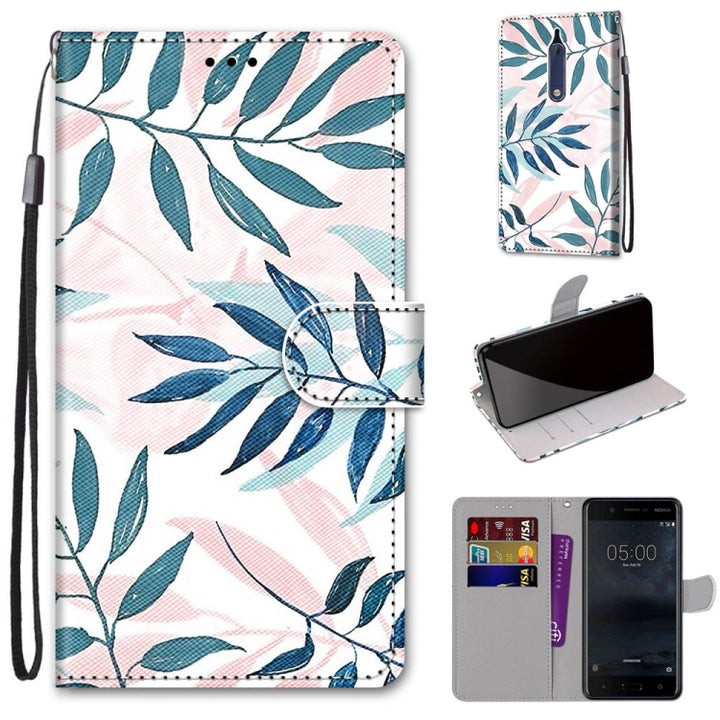 Coloured Drawing Cross Texture Horizontal Flip PU Leather Case with Holder & Card Slots & Wallet & Lanyard, For Nokia 5