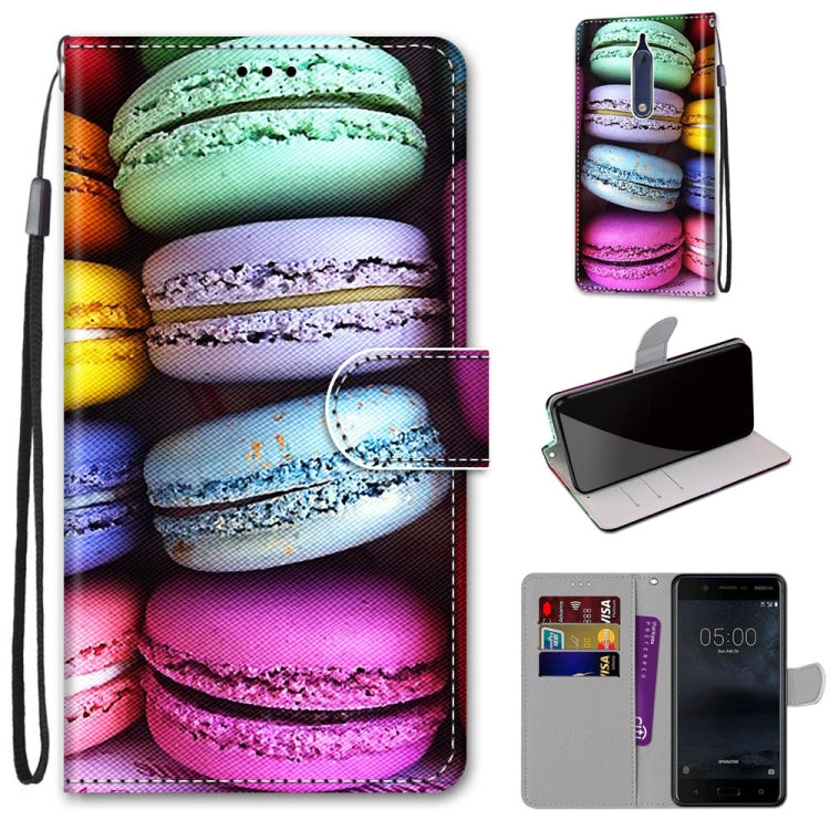 Coloured Drawing Cross Texture Horizontal Flip PU Leather Case with Holder & Card Slots & Wallet & Lanyard, For Nokia 5