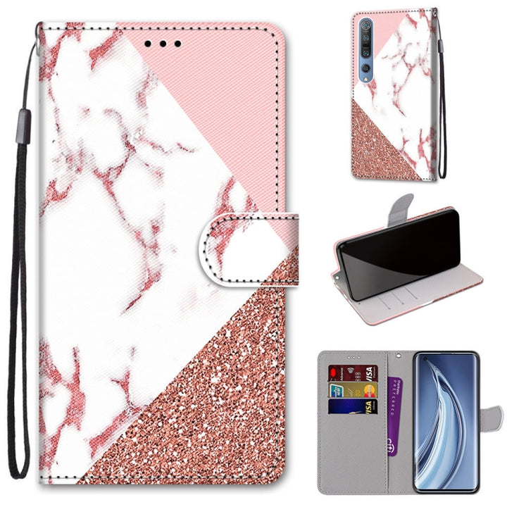 Coloured Drawing Cross Texture Horizontal Flip PU Leather Case with Holder & Card Slots & Wallet & Lanyard, For Xiaomi Mi 10 Pro 5G