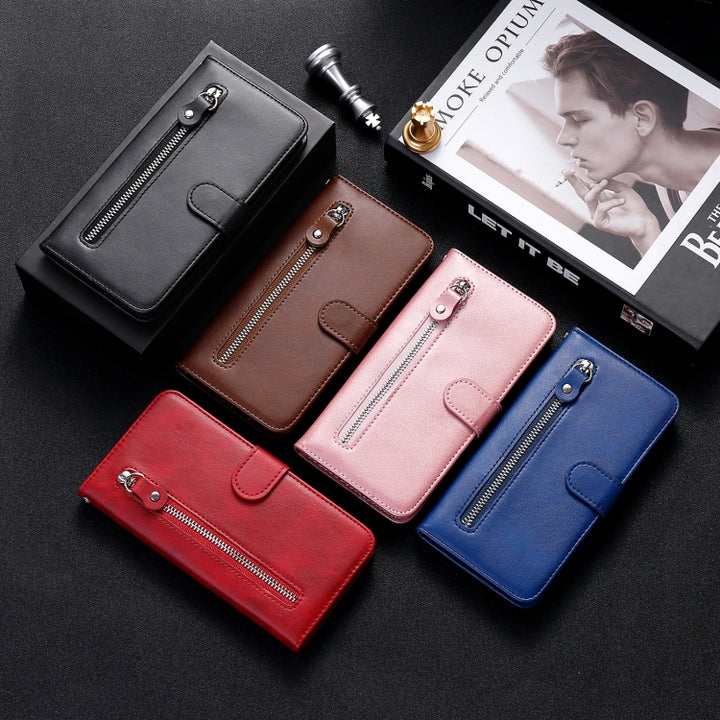 Fashion Calf Texture Zipper Horizontal Flip Leather Case with Holder & Card Slots & Wallet, For OPPO F17 Pro / A93, For OPPO Realme 5 / 5s / C3, For Google Pixel 4a 4G, For Google Pixel 5 XL / Pixel 4a 5G, For Xiaomi Poco M3 / Redmi Note 9 4G