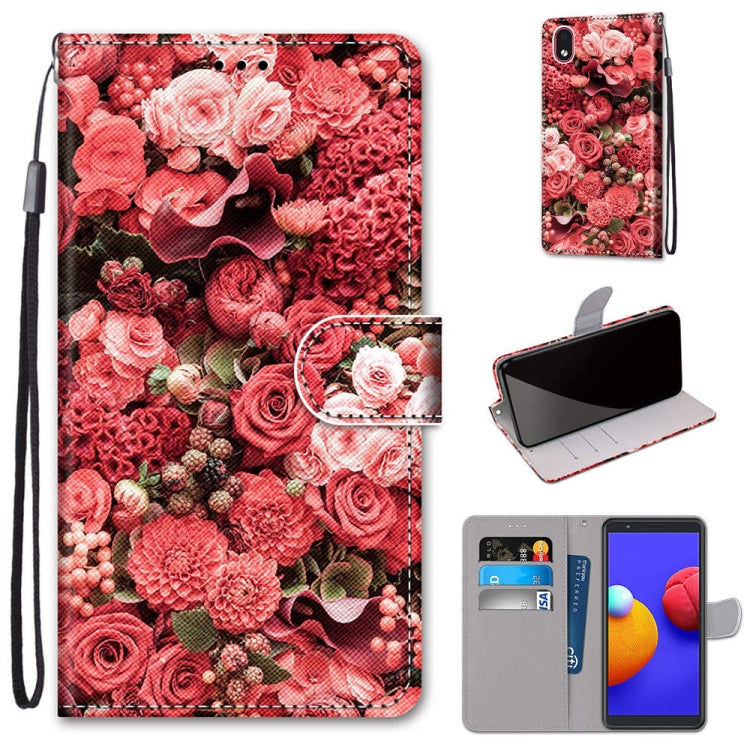 Coloured Drawing Cross Texture Horizontal Flip PU Leather Case with Holder & Card Slots & Wallet & Lanyard, For Samsung Galaxy A01 Core