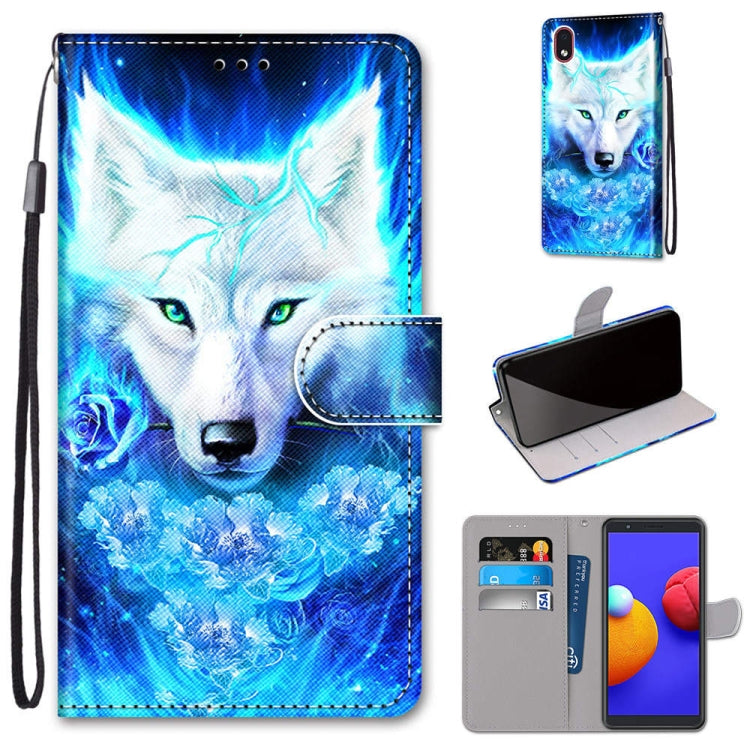 Coloured Drawing Cross Texture Horizontal Flip PU Leather Case with Holder & Card Slots & Wallet & Lanyard, For Samsung Galaxy A01 Core