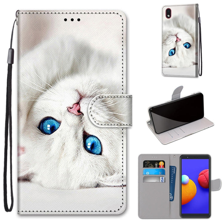 Coloured Drawing Cross Texture Horizontal Flip PU Leather Case with Holder & Card Slots & Wallet & Lanyard, For Samsung Galaxy A01 Core