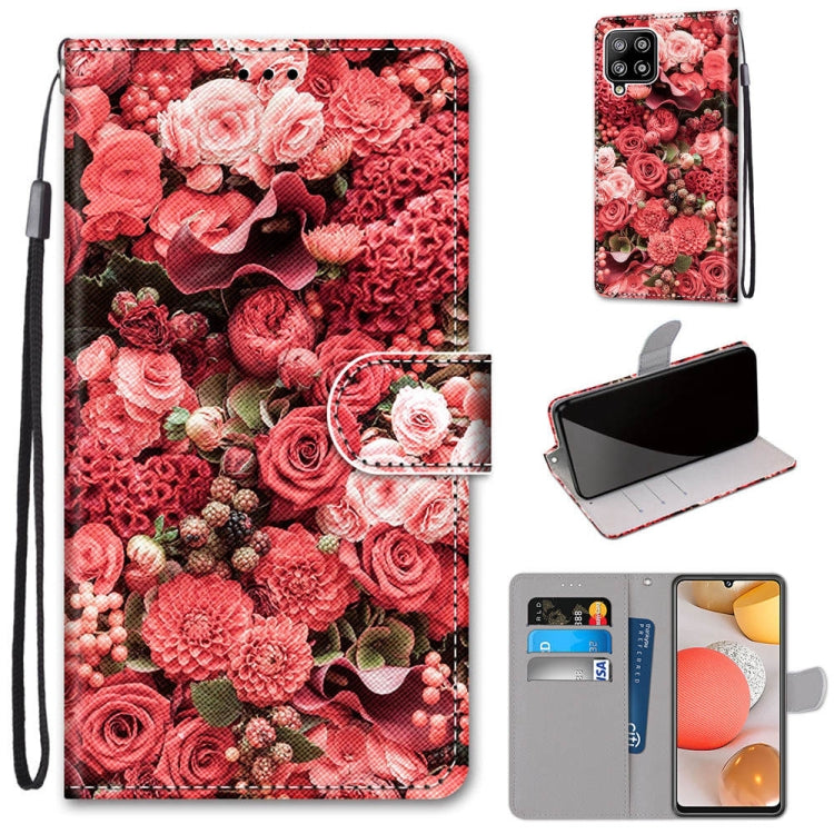 Coloured Drawing Cross Texture Horizontal Flip PU Leather Case with Holder & Card Slots & Wallet & Lanyard, For Samsung Galaxy A42 5G