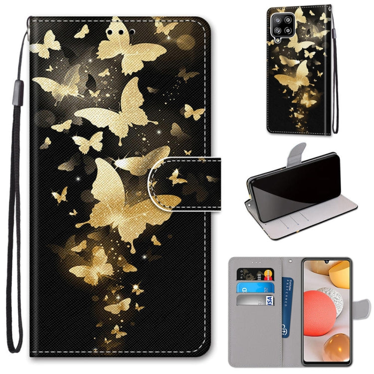 Coloured Drawing Cross Texture Horizontal Flip PU Leather Case with Holder & Card Slots & Wallet & Lanyard, For Samsung Galaxy A42 5G