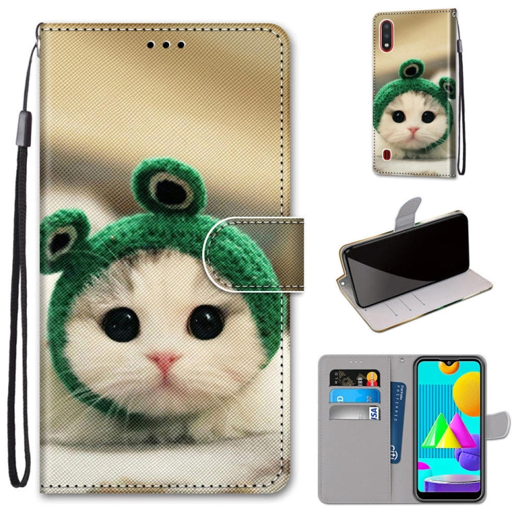 Coloured Drawing Cross Texture Horizontal Flip PU Leather Case with Holder & Card Slots & Wallet & Lanyard, For Samsung Galaxy M01