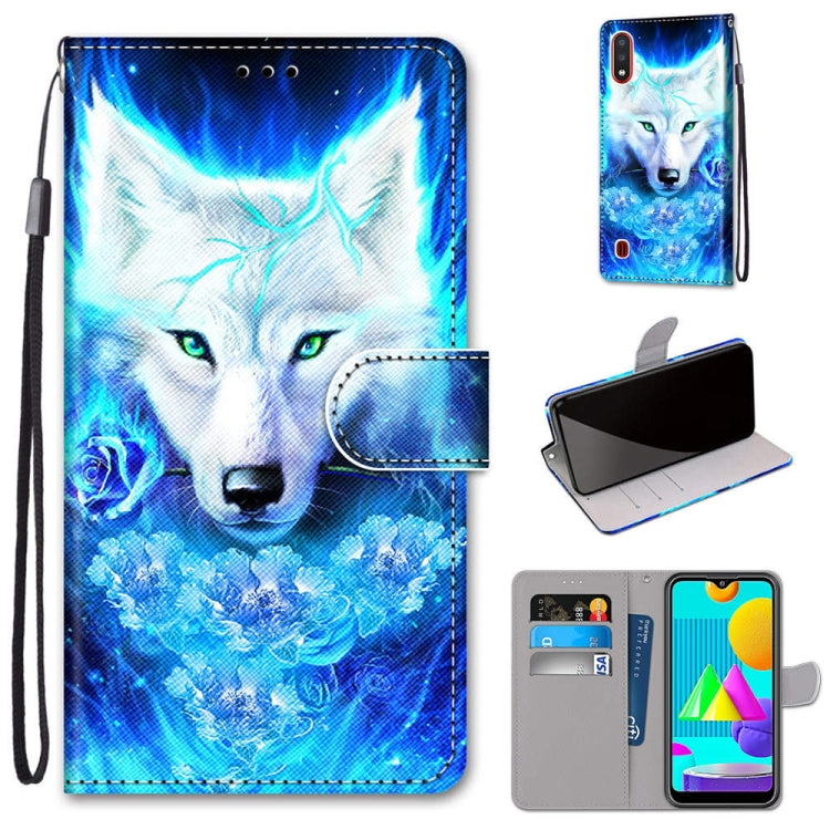 Coloured Drawing Cross Texture Horizontal Flip PU Leather Case with Holder & Card Slots & Wallet & Lanyard, For Samsung Galaxy M01