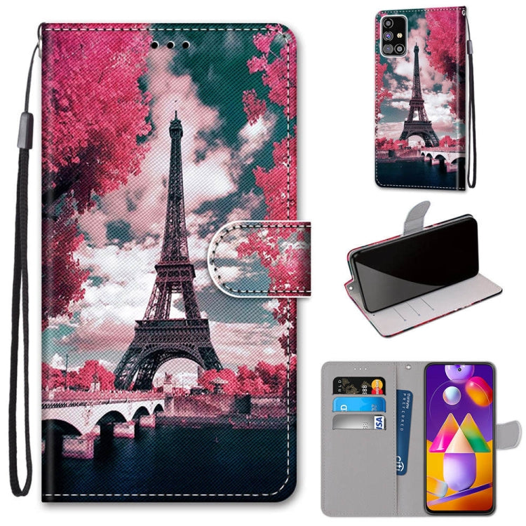 Coloured Drawing Cross Texture Horizontal Flip PU Leather Case with Holder & Card Slots & Wallet & Lanyard, For Samsung Galaxy M31s