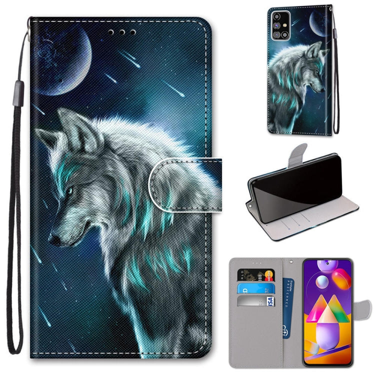 Coloured Drawing Cross Texture Horizontal Flip PU Leather Case with Holder & Card Slots & Wallet & Lanyard, For Samsung Galaxy M31s