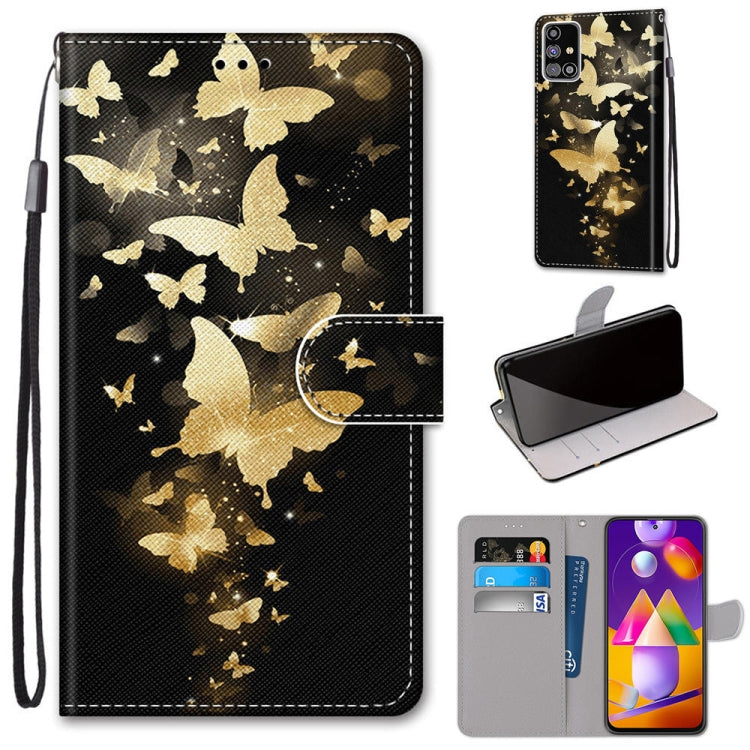 Coloured Drawing Cross Texture Horizontal Flip PU Leather Case with Holder & Card Slots & Wallet & Lanyard, For Samsung Galaxy M31s