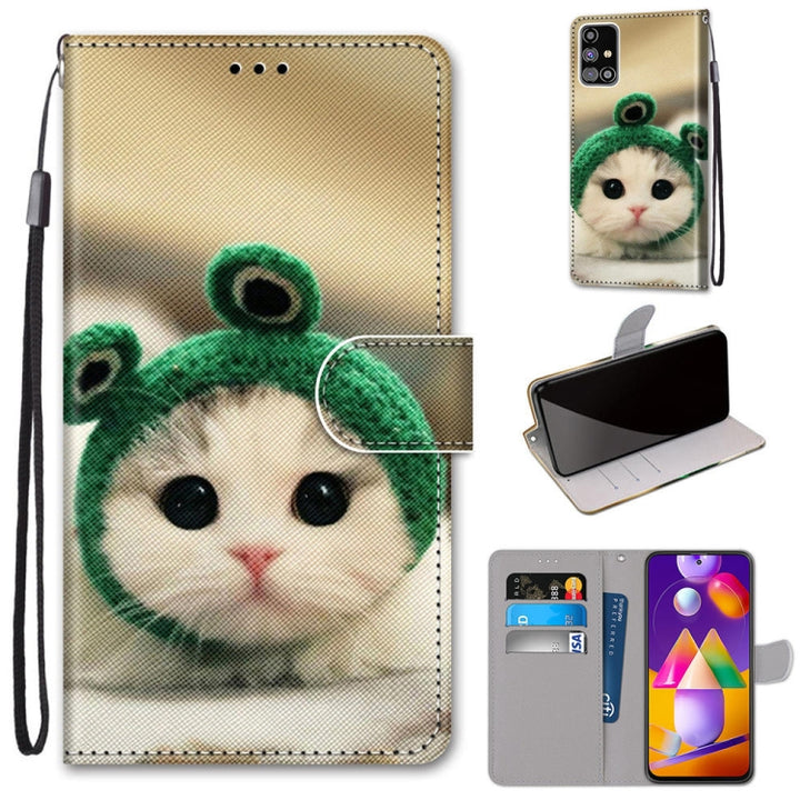 Coloured Drawing Cross Texture Horizontal Flip PU Leather Case with Holder & Card Slots & Wallet & Lanyard, For Samsung Galaxy M31s