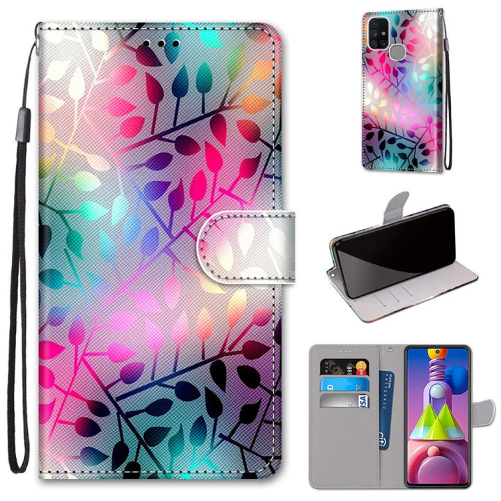 Coloured Drawing Cross Texture Horizontal Flip PU Leather Case with Holder & Card Slots & Wallet & Lanyard, For Samsung Galaxy M51