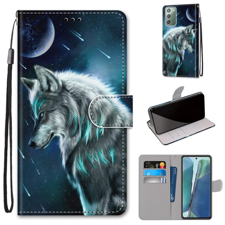 Coloured Drawing Cross Texture Horizontal Flip PU Leather Case with Holder & Card Slots & Wallet & Lanyard, For Samsung Galaxy Note 20