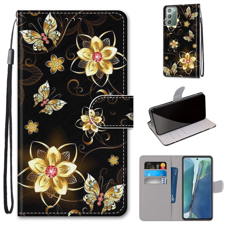 Coloured Drawing Cross Texture Horizontal Flip PU Leather Case with Holder & Card Slots & Wallet & Lanyard, For Samsung Galaxy Note 20