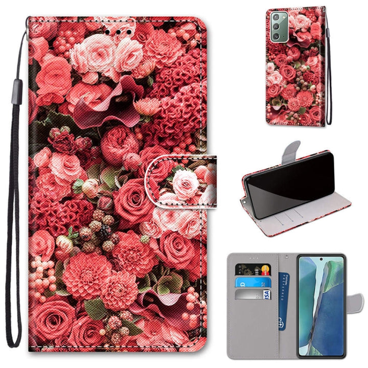 Coloured Drawing Cross Texture Horizontal Flip PU Leather Case with Holder & Card Slots & Wallet & Lanyard, For Samsung Galaxy Note 20