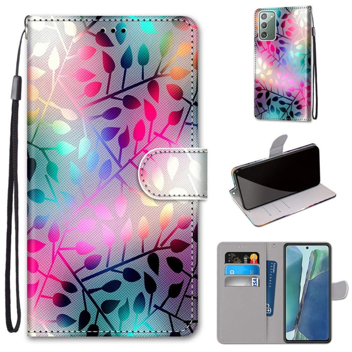 Coloured Drawing Cross Texture Horizontal Flip PU Leather Case with Holder & Card Slots & Wallet & Lanyard, For Samsung Galaxy Note 20