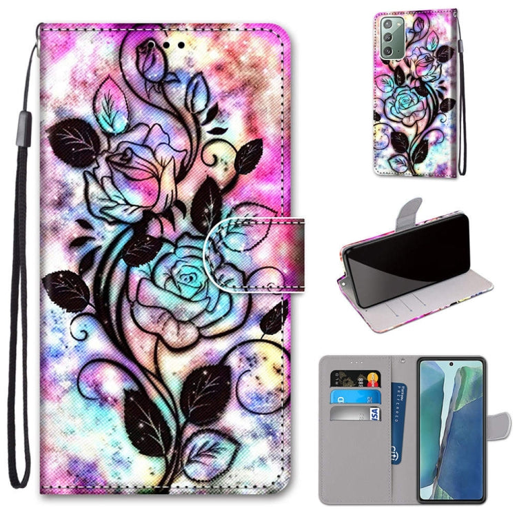 Coloured Drawing Cross Texture Horizontal Flip PU Leather Case with Holder & Card Slots & Wallet & Lanyard, For Samsung Galaxy Note 20