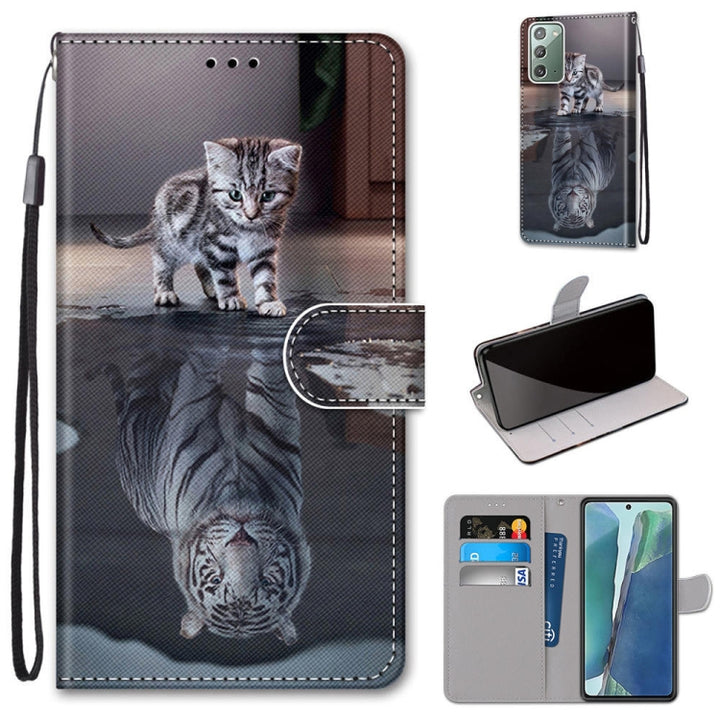 Coloured Drawing Cross Texture Horizontal Flip PU Leather Case with Holder & Card Slots & Wallet & Lanyard, For Samsung Galaxy Note 20