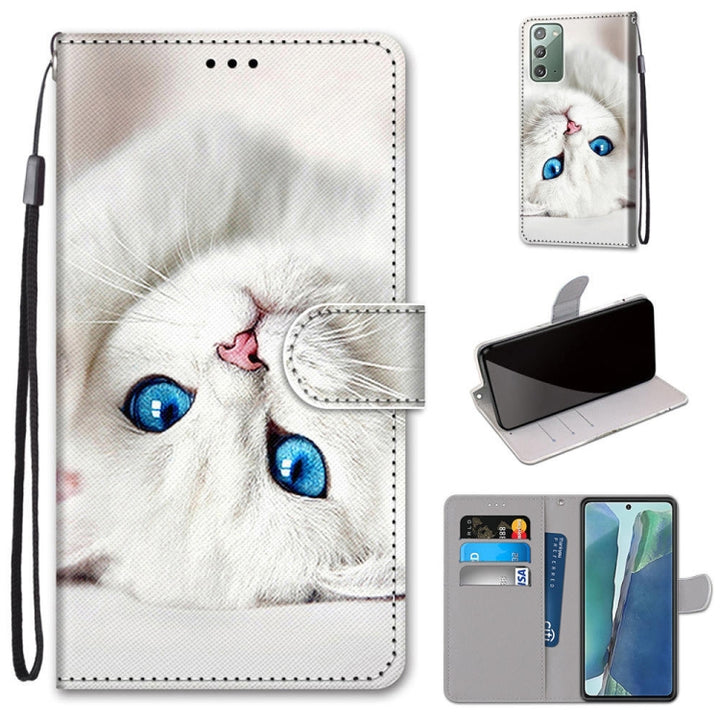 Coloured Drawing Cross Texture Horizontal Flip PU Leather Case with Holder & Card Slots & Wallet & Lanyard, For Samsung Galaxy Note 20