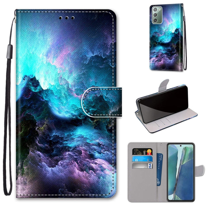 Coloured Drawing Cross Texture Horizontal Flip PU Leather Case with Holder & Card Slots & Wallet & Lanyard, For Samsung Galaxy Note 20