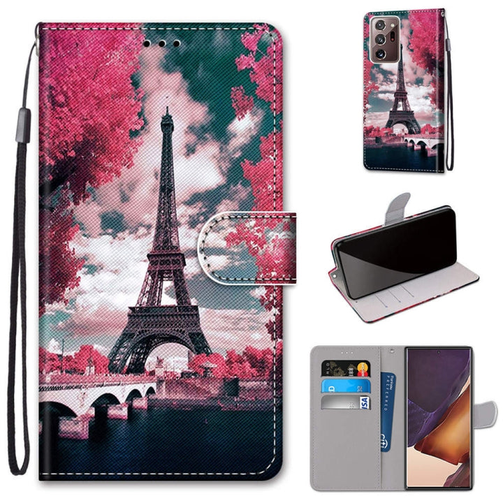 Coloured Drawing Cross Texture Horizontal Flip PU Leather Case with Holder & Card Slots & Wallet & Lanyard, For Samsung Galaxy Note 20 Ultra