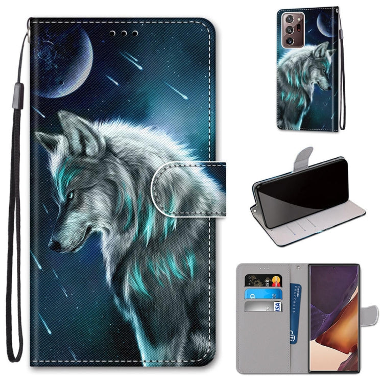 Coloured Drawing Cross Texture Horizontal Flip PU Leather Case with Holder & Card Slots & Wallet & Lanyard, For Samsung Galaxy Note 20 Ultra