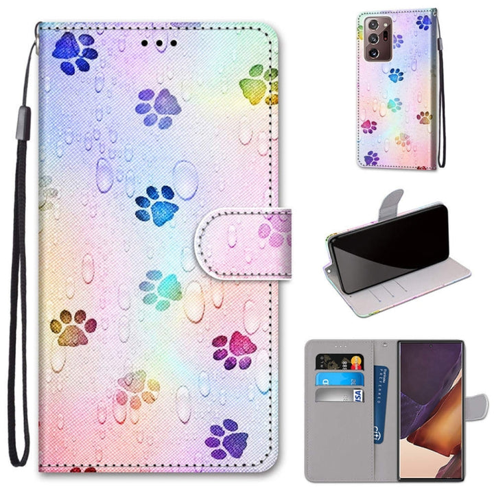 Coloured Drawing Cross Texture Horizontal Flip PU Leather Case with Holder & Card Slots & Wallet & Lanyard, For Samsung Galaxy Note 20 Ultra