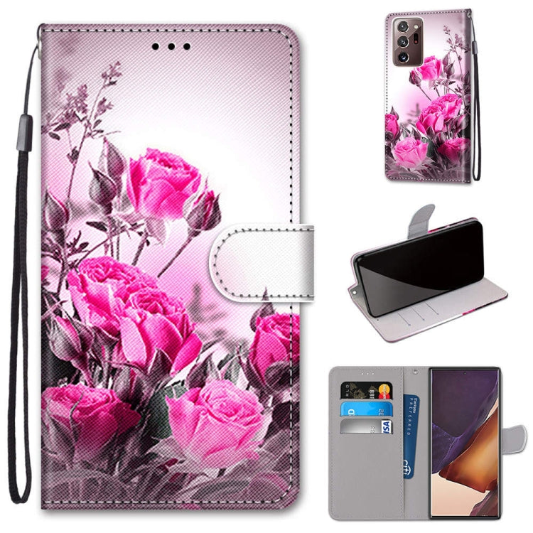 Coloured Drawing Cross Texture Horizontal Flip PU Leather Case with Holder & Card Slots & Wallet & Lanyard, For Samsung Galaxy Note 20 Ultra