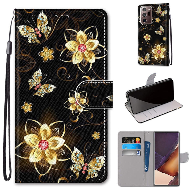 Coloured Drawing Cross Texture Horizontal Flip PU Leather Case with Holder & Card Slots & Wallet & Lanyard, For Samsung Galaxy Note 20 Ultra