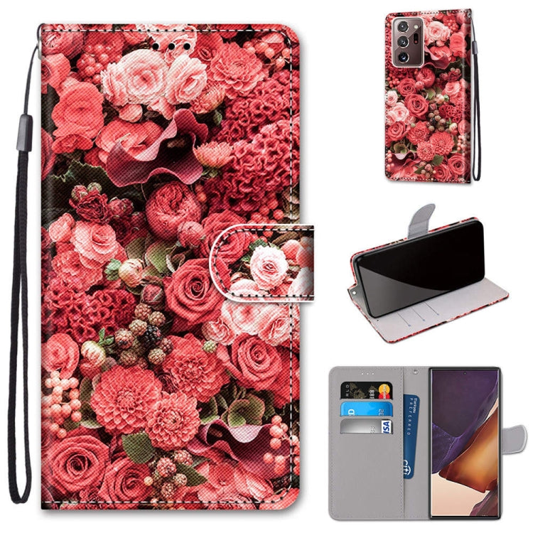 Coloured Drawing Cross Texture Horizontal Flip PU Leather Case with Holder & Card Slots & Wallet & Lanyard, For Samsung Galaxy Note 20 Ultra