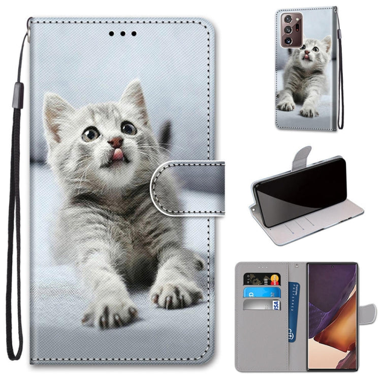 Coloured Drawing Cross Texture Horizontal Flip PU Leather Case with Holder & Card Slots & Wallet & Lanyard, For Samsung Galaxy Note 20 Ultra