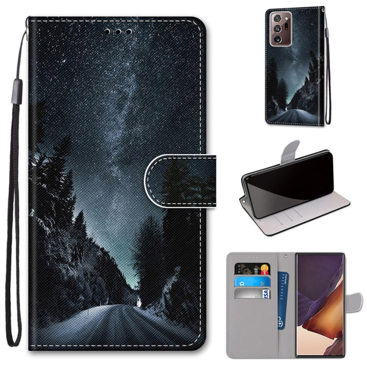 Coloured Drawing Cross Texture Horizontal Flip PU Leather Case with Holder & Card Slots & Wallet & Lanyard, For Samsung Galaxy Note 20 Ultra