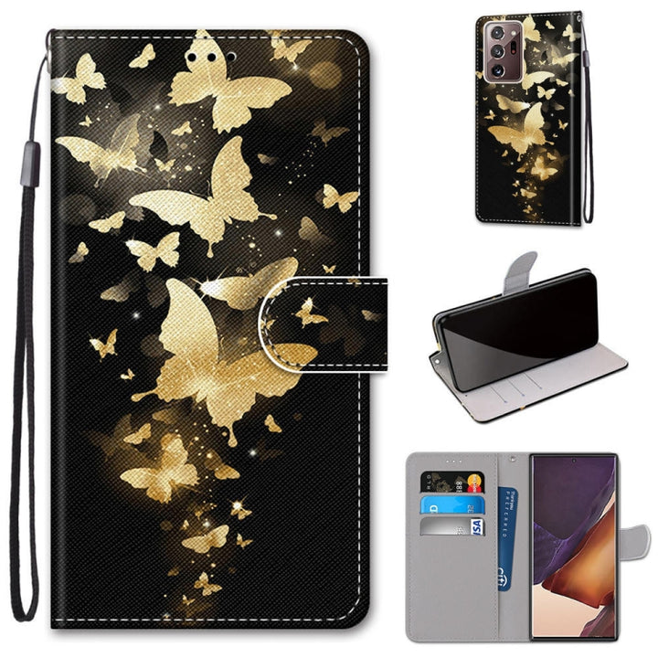 Coloured Drawing Cross Texture Horizontal Flip PU Leather Case with Holder & Card Slots & Wallet & Lanyard, For Samsung Galaxy Note 20 Ultra