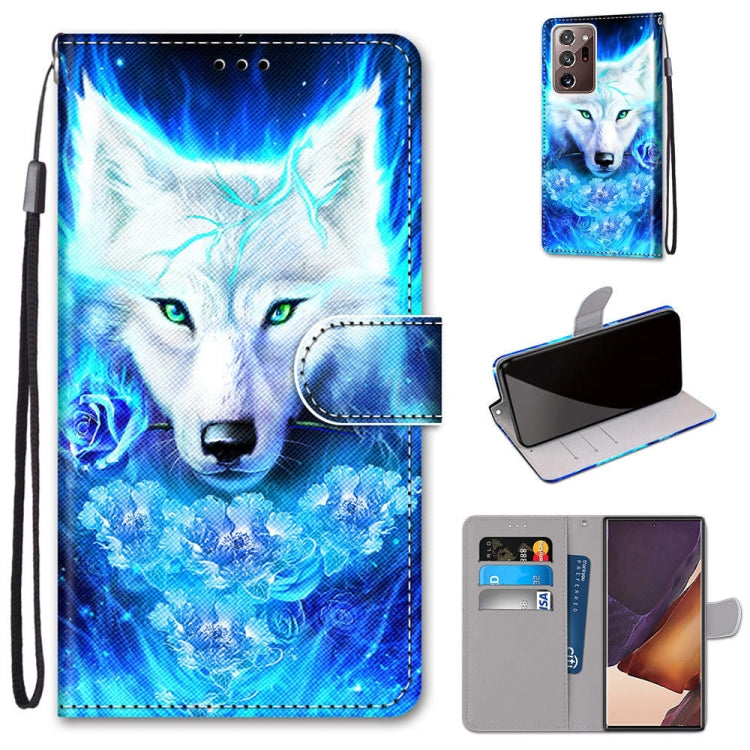 Coloured Drawing Cross Texture Horizontal Flip PU Leather Case with Holder & Card Slots & Wallet & Lanyard, For Samsung Galaxy Note 20 Ultra