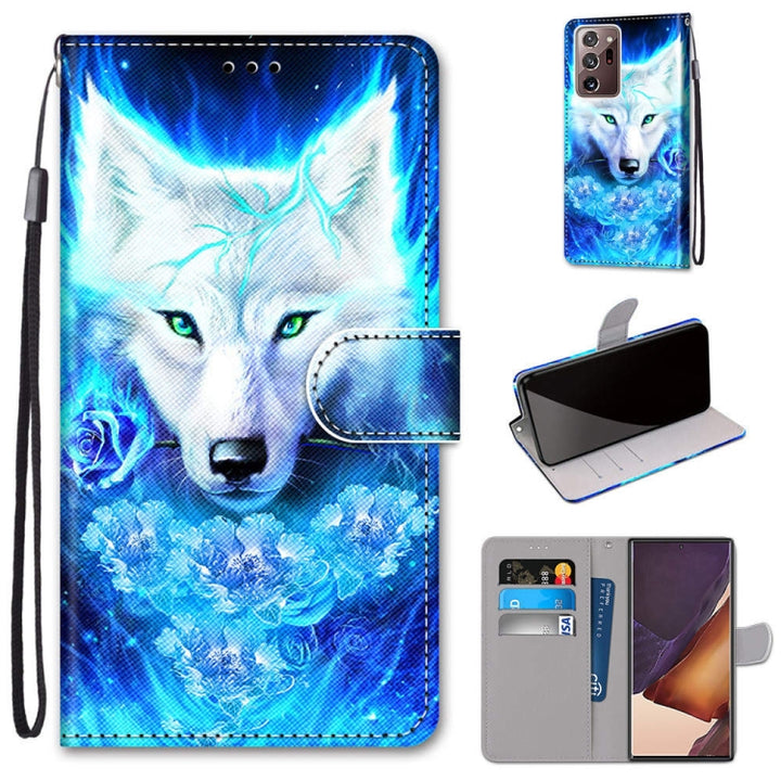 Coloured Drawing Cross Texture Horizontal Flip PU Leather Case with Holder & Card Slots & Wallet & Lanyard, For Samsung Galaxy Note 20 Ultra