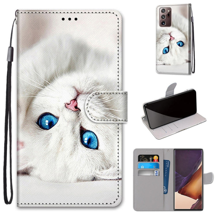 Coloured Drawing Cross Texture Horizontal Flip PU Leather Case with Holder & Card Slots & Wallet & Lanyard, For Samsung Galaxy Note 20 Ultra