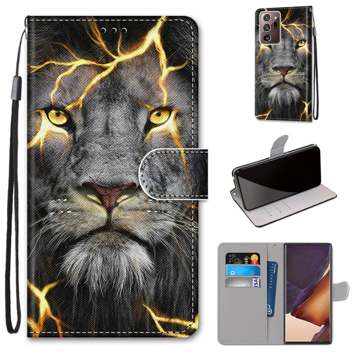 Coloured Drawing Cross Texture Horizontal Flip PU Leather Case with Holder & Card Slots & Wallet & Lanyard, For Samsung Galaxy Note 20 Ultra