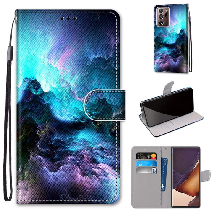 Coloured Drawing Cross Texture Horizontal Flip PU Leather Case with Holder & Card Slots & Wallet & Lanyard, For Samsung Galaxy Note 20 Ultra