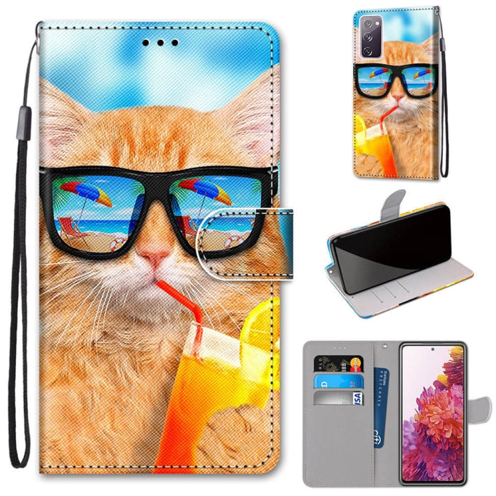 Coloured Drawing Cross Texture Horizontal Flip PU Leather Case with Holder & Card Slots & Wallet & Lanyard, For Samsung Galaxy S20 FE 5G