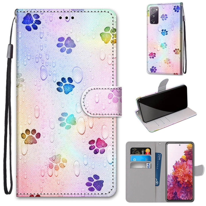 Coloured Drawing Cross Texture Horizontal Flip PU Leather Case with Holder & Card Slots & Wallet & Lanyard, For Samsung Galaxy S20 FE 5G