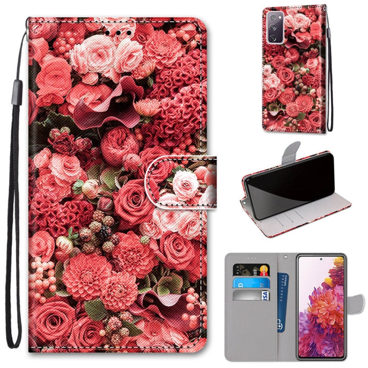 Coloured Drawing Cross Texture Horizontal Flip PU Leather Case with Holder & Card Slots & Wallet & Lanyard, For Samsung Galaxy S20 FE 5G