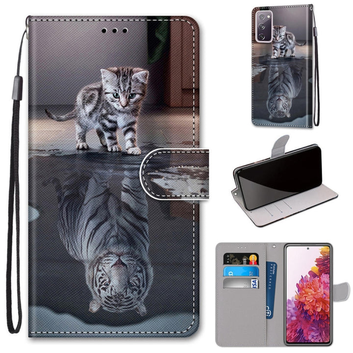 Coloured Drawing Cross Texture Horizontal Flip PU Leather Case with Holder & Card Slots & Wallet & Lanyard, For Samsung Galaxy S20 FE 5G