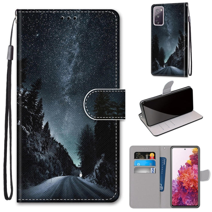 Coloured Drawing Cross Texture Horizontal Flip PU Leather Case with Holder & Card Slots & Wallet & Lanyard, For Samsung Galaxy S20 FE 5G