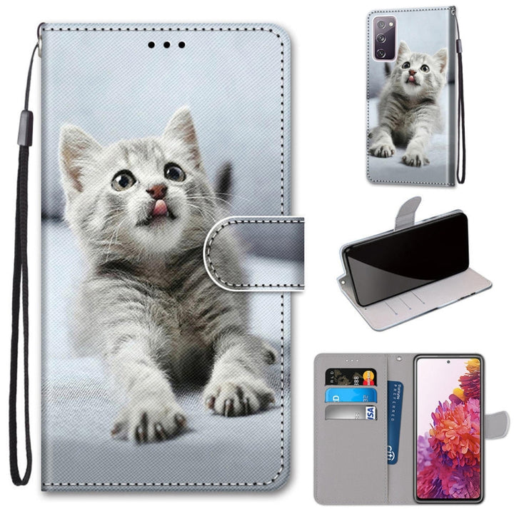 Coloured Drawing Cross Texture Horizontal Flip PU Leather Case with Holder & Card Slots & Wallet & Lanyard, For Samsung Galaxy S20 FE