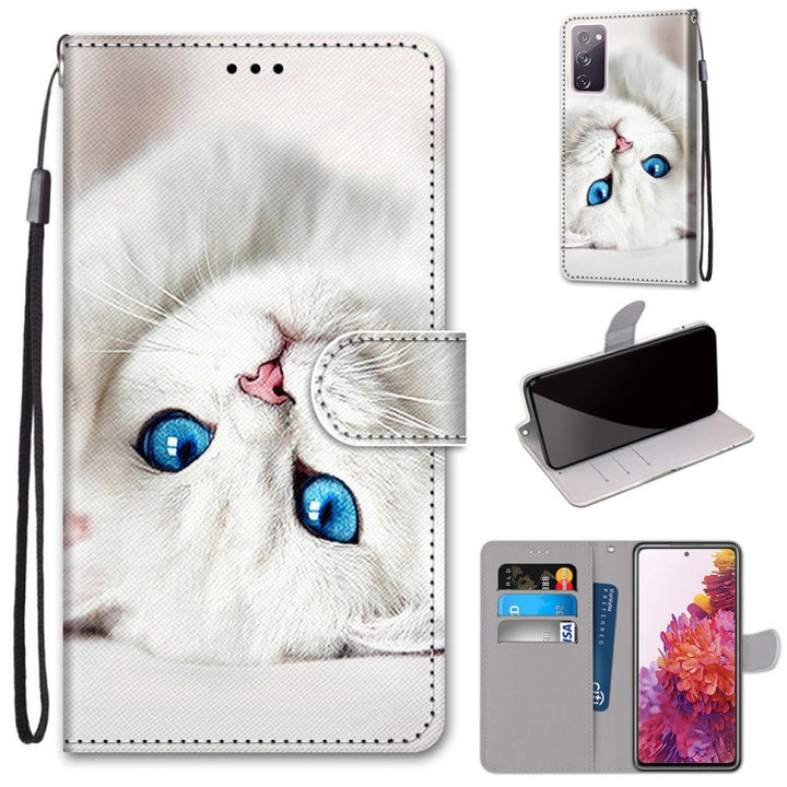 Coloured Drawing Cross Texture Horizontal Flip PU Leather Case with Holder & Card Slots & Wallet & Lanyard, For Samsung Galaxy S20 FE