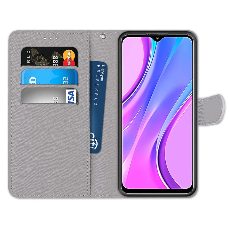 Coloured Drawing Cross Texture Horizontal Flip PU Leather Case with Holder & Card Slots & Wallet & Lanyard, For Xiaomi Redmi 9