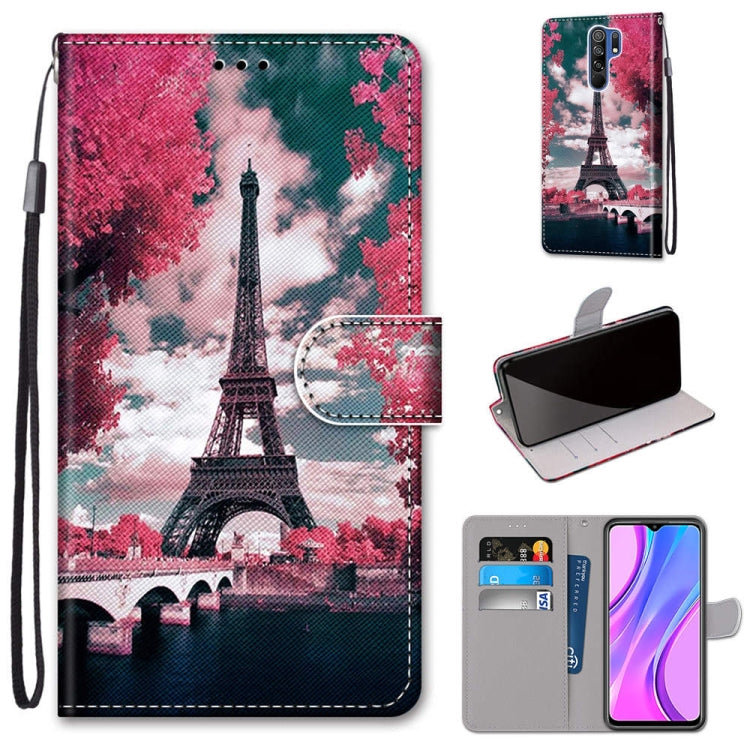 Coloured Drawing Cross Texture Horizontal Flip PU Leather Case with Holder & Card Slots & Wallet & Lanyard, For Xiaomi Redmi 9