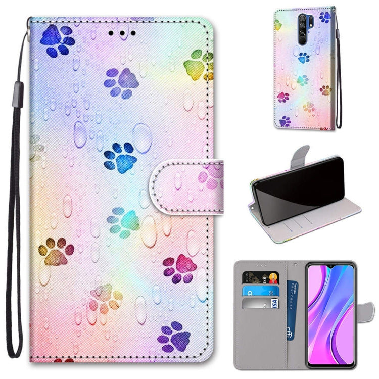 Coloured Drawing Cross Texture Horizontal Flip PU Leather Case with Holder & Card Slots & Wallet & Lanyard, For Xiaomi Redmi 9