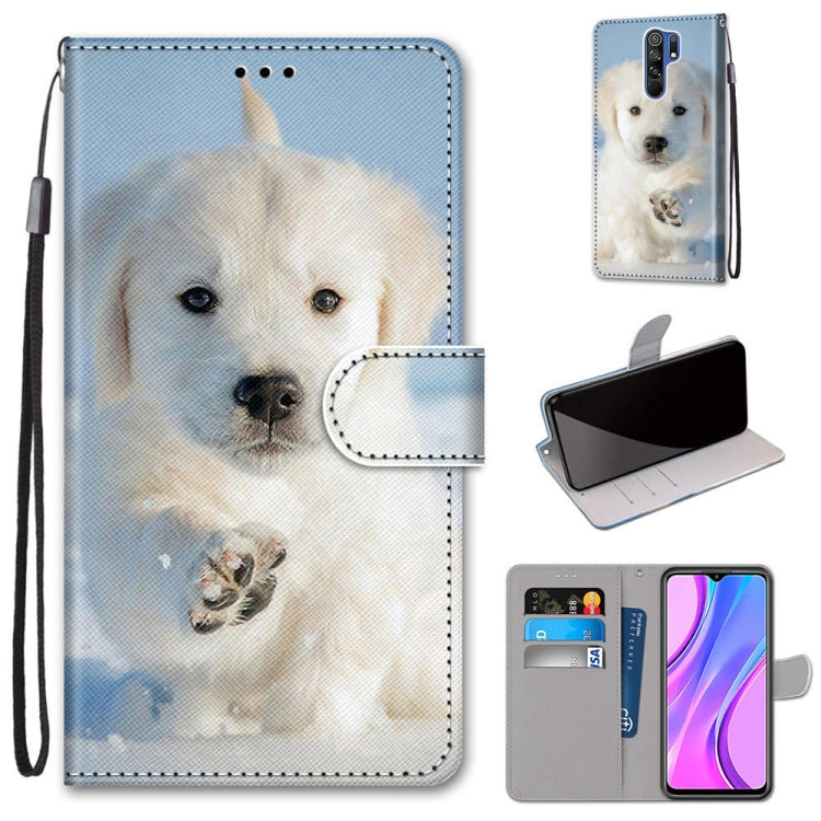 Coloured Drawing Cross Texture Horizontal Flip PU Leather Case with Holder & Card Slots & Wallet & Lanyard, For Xiaomi Redmi 9