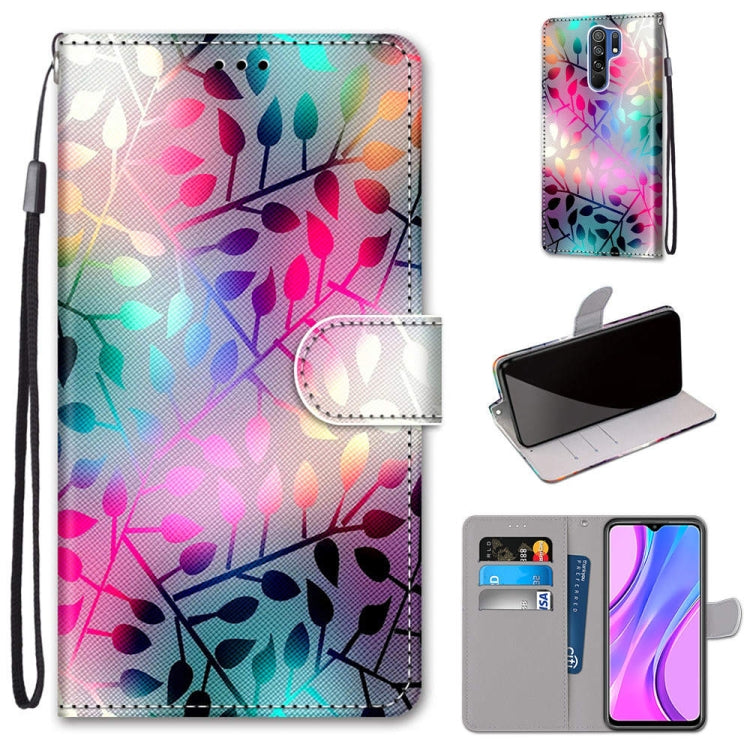 Coloured Drawing Cross Texture Horizontal Flip PU Leather Case with Holder & Card Slots & Wallet & Lanyard, For Xiaomi Redmi 9